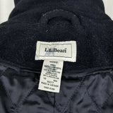 LL Bean Black Wool Insulated Double Breasted Peacoat Jacket Short Coat Womens 10