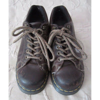 Dr. Doc Martens Shoes Boots Air Wair Leather Combat Mens US 8 9861 Brown Yellow