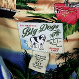 Vintage Big Dogs Hawaiian Camp Shirt 50s Convertible Cars Club Hibiscus Men 2XLT