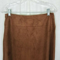 Chestudio Vegan Faux Leather Microsuede Long Maxi Peasant Boho Skirt Womens 10