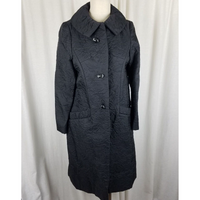 Vintage Main Street Rain Sun Storm Textured Quilted Trench Coat Peacoat Womens S
