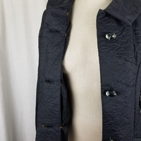 Vintage Main Street Rain Sun Storm Textured Quilted Trench Coat Peacoat Womens S