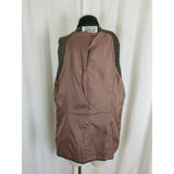 Vintage Wool Suede Houndstooth Plaid Vest Sleeveless Blazer Jacket Womens 14