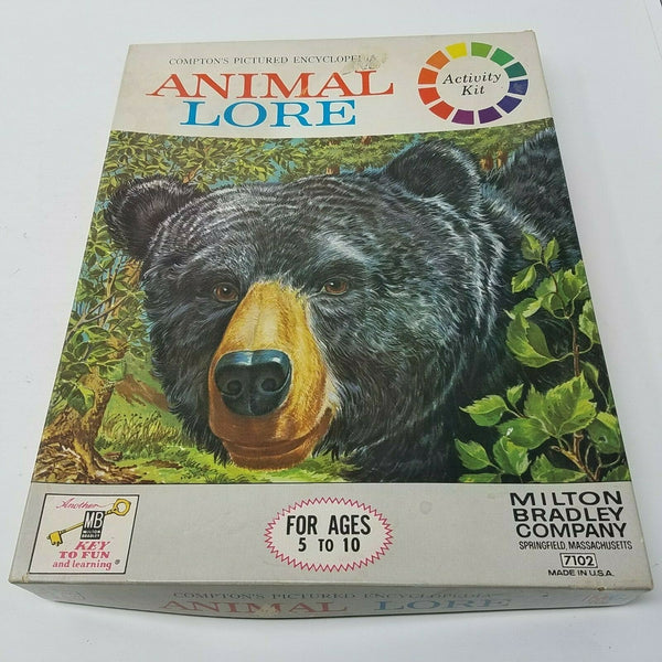 Comptons Pictured Encyclopedia Animal Lore Milton Bradley Activity Kit 7102 1963