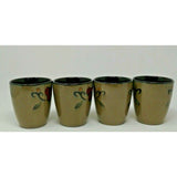 SANGO JUBILEE BLACK 4753 Red Berry SET OF 4 Coffee Hot Tea Handled Ceramic MUGS