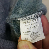 Playboy Fleece Lined Jersey Knit Gray Crewneck Sweatshirt Top Womens XL 175/100