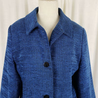 Stephanie Andrews Vegan Wool Mottled Woven Textured Blazer Jacket Womens 12