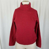 LL Bean Merino Wool Angora Turtleneck Sweater Womens XS Mottled Red Lightweight