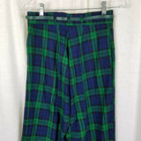 Vintage Montgomery Wards Vegan Wool Plaid Slacks Pants Womens 11 12 Bell Bottoms