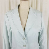 Talbots Petites Stretch Tailored Button Up Blazer Jacket Womens 10P Pastel Blue