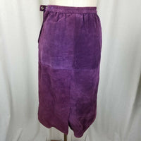 Richard Warren Purple Long Midi Boho Brushed Leather Suede Skirt Womens 8 Pencil