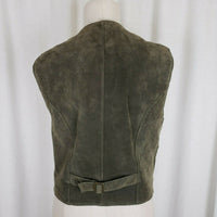 Leather Sound Pig Suede Patchwork Vest Buckle Back Womens S Boho Hippie Country