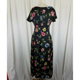 Rena Rowan for Saville Floral Maxi Fit & Flare Twirl Dress Womens 4 80s Vintage