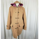 LL Bean Toggle Closure Hooded Ribbed Wool Duffel Winter Peacoat Coat Womens XL