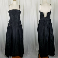 Marie St. Claire Vintage Black Taffeta Formal Princess Maxi Prom Dress Womens 6