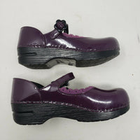 Dansko Purple Patent Leather Mary Janes Clogs Buckle Mules Girls Kids 33 11.5 12