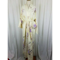Vintage MARUKYO Kimono Wrap Maxi Robe Purple Made in Japan Asian Cosplay 57” Tie