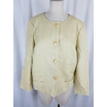 Talbots Woman Italian Fabric Collarless Button Up Jacket Womens 14W Plus Blazer