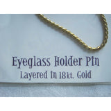 Red Hattitude Hat Society Eyeglass Holder Pin Brooch 18 kt Gold Finish Cowboy