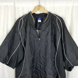 Mizuno 1/4 Zip Short Sleeve Black Jacket Wind Shirt Mens XXL Mesh White Piping