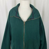 Lands End Direct Merchants Ribbed Zip Up Polartec Fleece Jacket Womens M Green