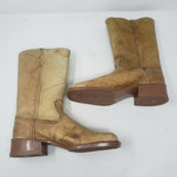 Sears Cowboy Boots Blonde Leather Men's 5.5 Tall Pull On Loops 64867 Western Tan