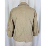 J.Crew Chino Cropped Twill Khaki Safari Jacket Womens 4 Asymmetrical Button Up