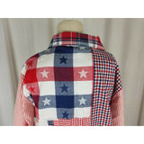 Vintage Roamans Star American Flag Boyfriend Blazer Jacket Womens 4 USA Red Blue