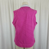 Columbia Fleece Full Zip Up Vest Pink and Gray Colorblock Womens L Outdoor
