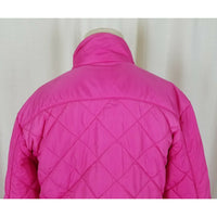 Lands End Quilted Insulated Hot Pink Lightweight Full Zip Up Jacket Womens S 6 8