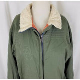 Mountain Hardwear Embroidered Floral Canvas Shearling Fleece Collar Womens sz M