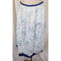 J.Jill Petites Blue Floral Silk Sheer Tulle Skirt Womens 8P Pleated Twirl Cotton