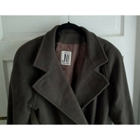 JNY Jones New York Double Breasted Belted Tie Wide Lapel Peacoat Coat Womens S M