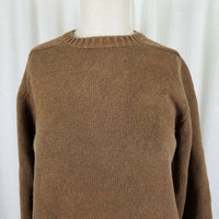 Lands End Direct Crew Neck Knit Sweater Womens M 10-12 Brown Japan Chocolate