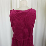 LL Bean Ellsworth Cotton Velveteen Maxi Jumper Dress Womens 6 Berry Sleeveless