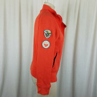 B by Burton Orange Funnel Neck Zip Up Sweatshirt Sweater Jacket Womens S Patches