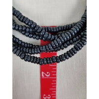 Multistring 6 Strand Black Faux Puka Bead Look BEADED NECKLACE Contemporary