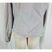 LL Bean Sunwashed Gray Canvas Zip Up Short Barn Coat Denim Jean Jacket Womens L