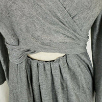 Only Hearts NYC Helena Stuart Faux Wrap Jersey Knit Mini Dress Womens M Gray USA