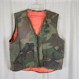 Vintage The Apparel Co. Hunter Safety Orange Camo Hunting Vest Mens L Patch