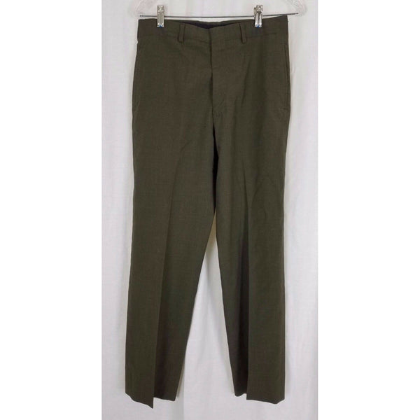 Poly Wool Tropical Trousers 2241 Green Military Army Pants Mens 29R Olive 1980s