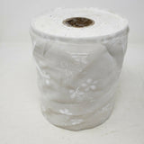 White Floral Organza Fabric Spool Roll Tulle Ribbon See Through Mesh Yardage