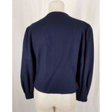 Vintage Chevaux for Jerry Kaye Wool Cropped Riding Blazer Jacket Womens 12 Navy