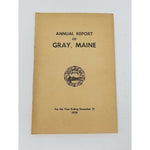 Annual Report Town Officers of Gray Maine December 31 1958 Cumberland County