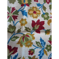 Vintage Jacobean Cotton Embroidered Tapestry Look Flowers Quilting Fabric Crafts