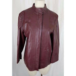 Vintage Fairbrooke Red 100% Lamb Leather Placket Front Moto Jacket Womens 12