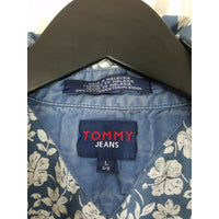 Vintage Tommy Jeans Short Sleeve Floral Print Button Down Hawaiian Shirt Mens L