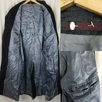 Vintage Long Peacoat Soft Winter Wool Coat Mens 42R Charcoal Gray Business