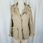 Yoana Baraschi Safari Field Military Style Jacket Blazer Womens sz 6 Tan Khaki