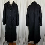 London Fog Black Winter Wool Blend Long Maxi Peacoat Womens 14 Oversized Baggy